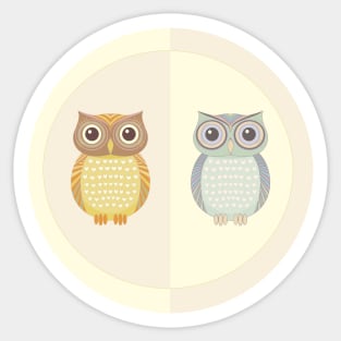 Two Owls Sticker